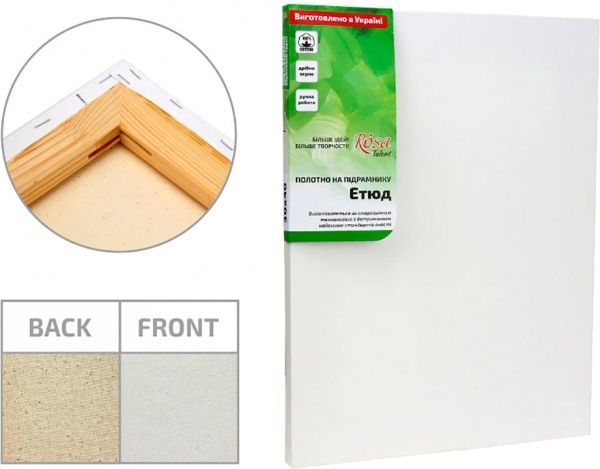 Холст на подрамнике мелкое зерно, акрил, хлопок 20x20 см Этюд 