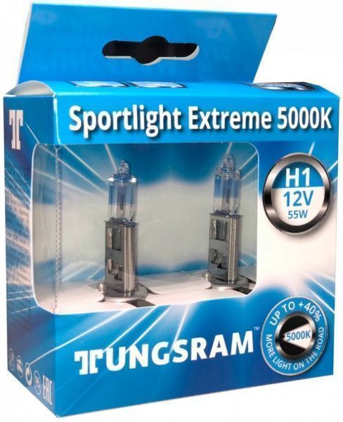 Лампа галогенная Tungsram (50310XU) Megalight Ultra +120% H1 P14.5s 12 В 55 Вт 2 шт