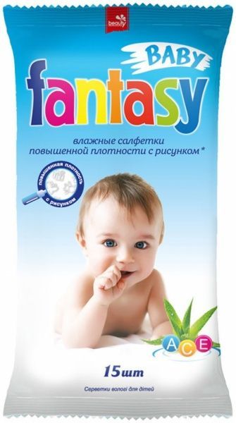 Детские влажные салфетки Fantasy алоэ и витамины 15 шт.