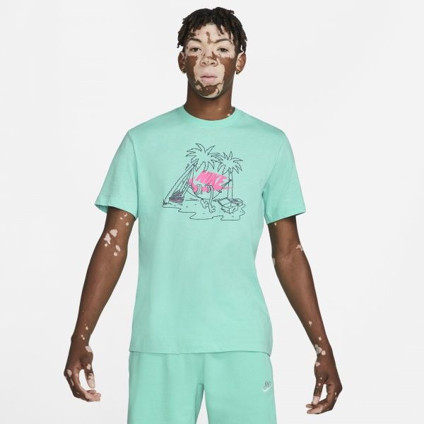 Футболка Nike M NSW TEE FUTURA TREE DD1258-307 р. M бірюзовий