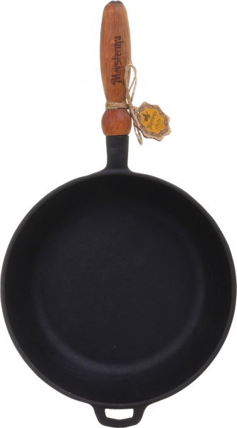 Сковорода чугунная литая с деревянной ручкой 26x6 см Т305 Maysternya