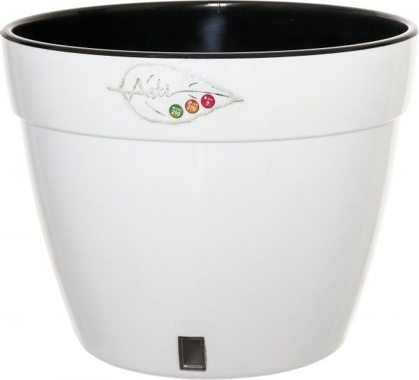 Горшок пластиковый Santino Асти круглый 9л белый/черный (AS4 ALB-NGR) 