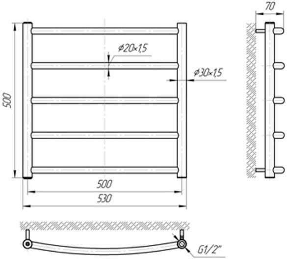 Полотенцесушитель Mario Классик 500x530/500 1.1.0101.01.P