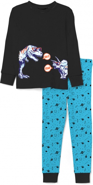 Піжама для хлопчиків KOSTA р.110–116 чорний/блакитний 2199-5 