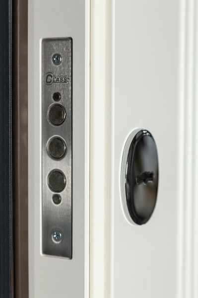 Дверь входная Revolut Doors В-413 модель 172 графит матовый / белая шагрень 2040x940 мм левая