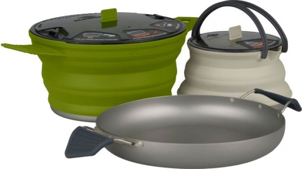 Набір посуду Sea To Summit X-Set 32 Charcoal Pan Olive Pot Sand Kettle (STS AXSET32CH)