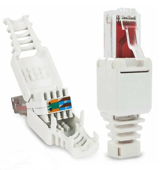 Штекер ЕМТ RJ45 connect 6е 8р8с белый — фото 1