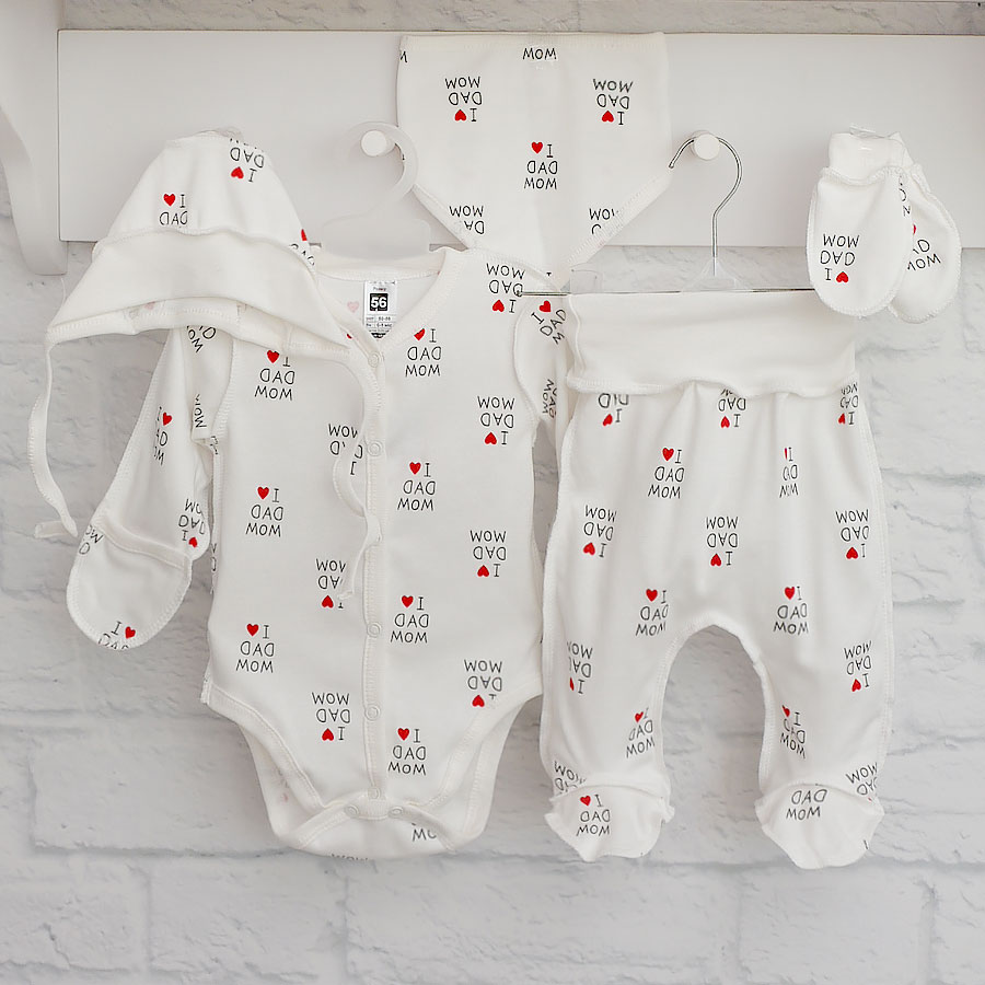 Комплект для новорожденных Blanka Люблю папу и маму белый р.56-62 110785