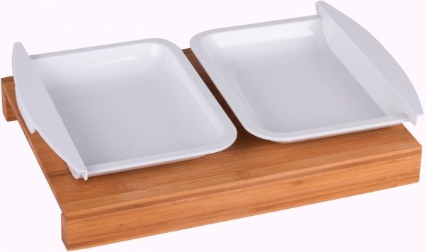 Дошка кухонна Profi з 2-ма висувними тацями прямокутна 41*25*4см бамбук Kesper