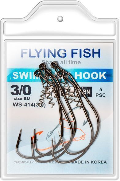 Крючок Flying Fish Swim Bait Hook №3/0 5 шт. WS-414(3/0)