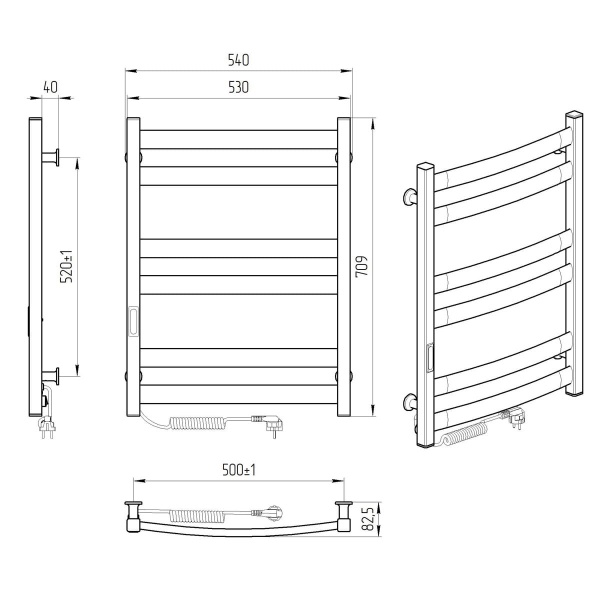 Рушникосушарка електрична Laris Атлант ЧФЧ6 500х700 Е Л R3 73207619