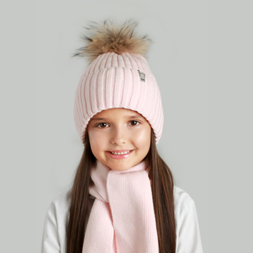 Шапка для девочек Elf-kids Аврора р.50-52 розовый 