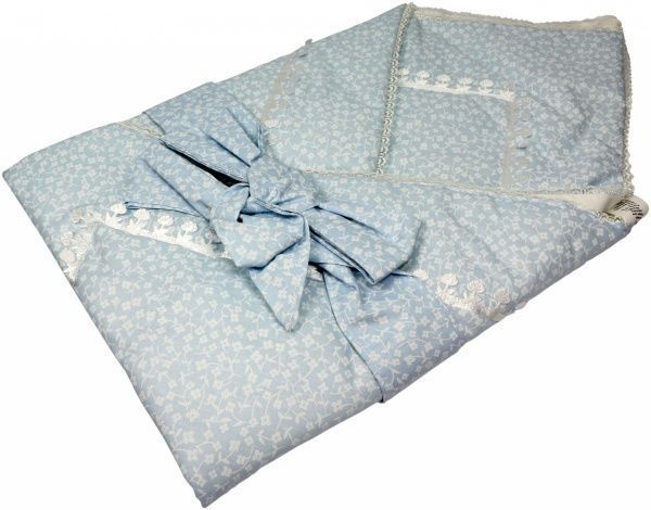 Конверт для новорожденных Руно голубой с белым Д957 