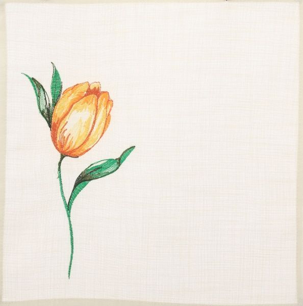 Комплект салфеток Эдельвика «Тюльпаны желтые» 61-19/00 32x32 см льняной 