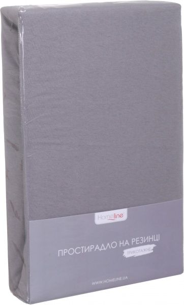 Простынь на резинке трикотажное 180x200 см светло-серый Home Line 