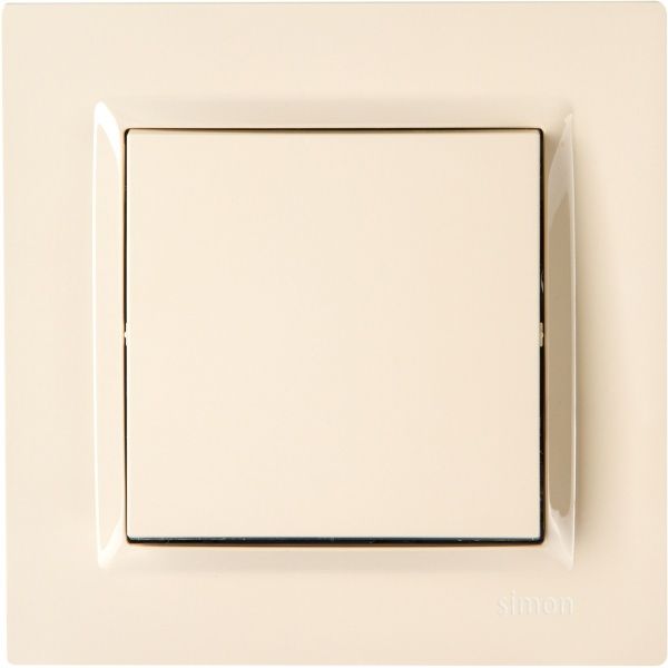 Выключатель одноклавишный Simon 10 без подсветки 10 А 250В кремовый CW1.01/41