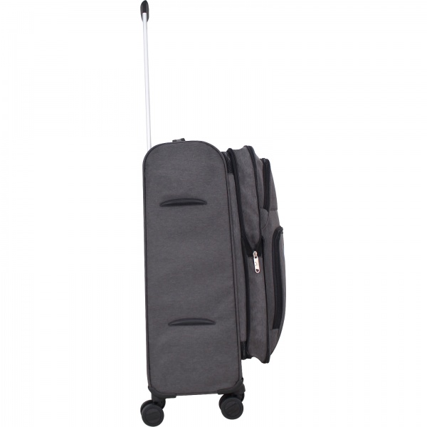 Чемодан Bagland М New 70 л серый меланж 3796924 