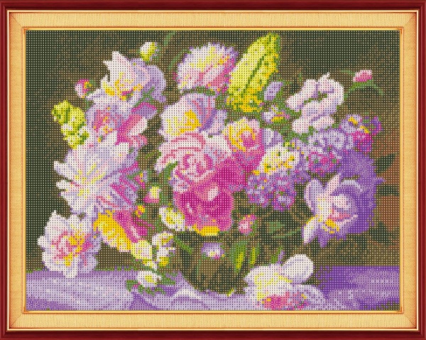 Картина стразами Пастельний букет 40x50 см на підрамнику 954110 Santi 