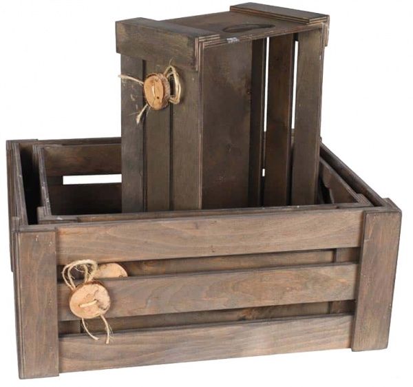 Коробка декоративна Пуговка 40х15х30 см, коричнева