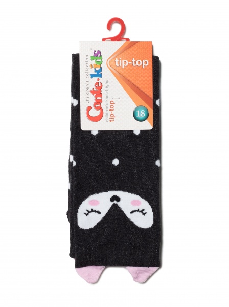 Гольфы детские для девочек Conte-Kids TIP-TOP (мордашки) 19С-141СП 043 р.14 черный 