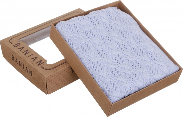 Плед Banian вязаный 90x100 см голубой 