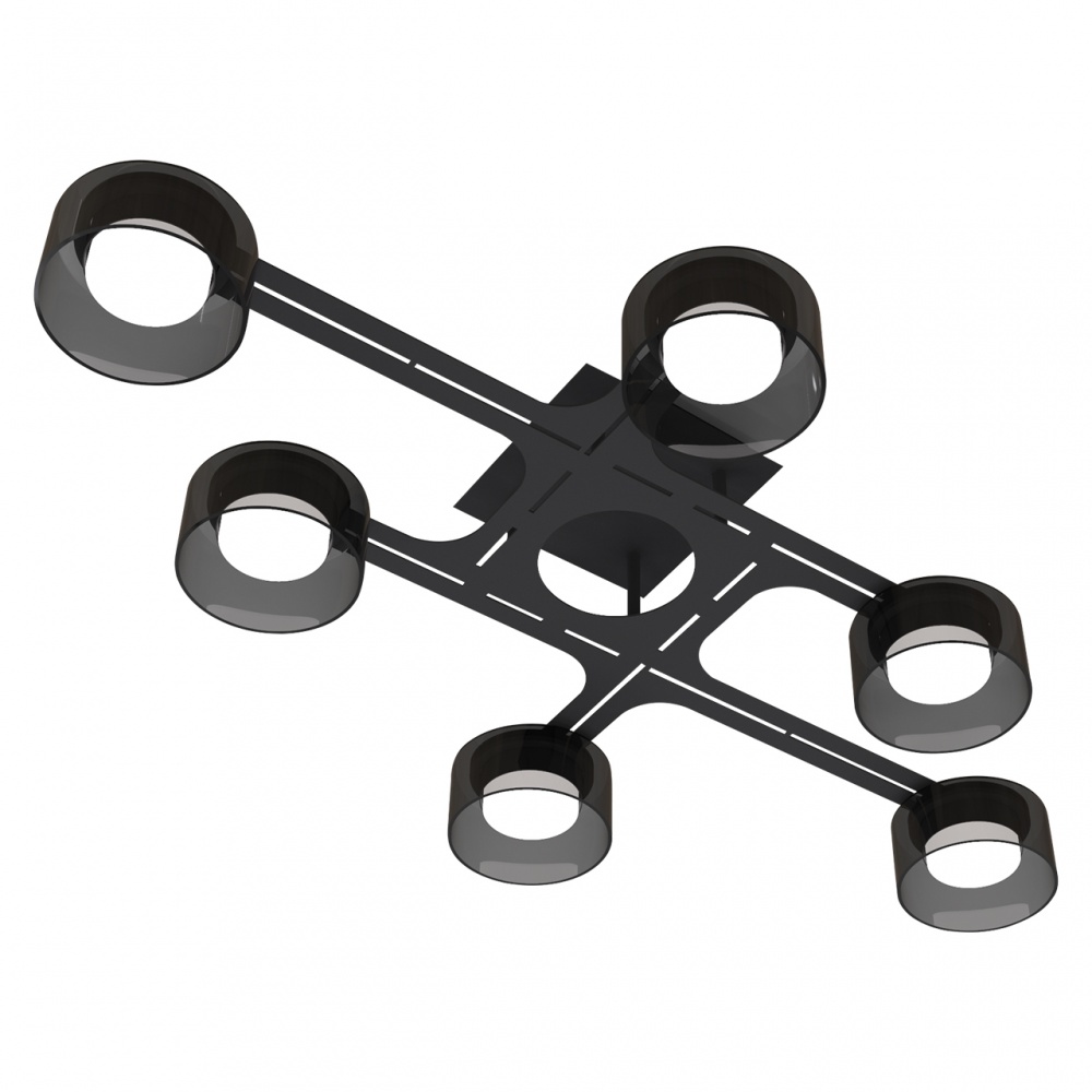Люстра потолочная Hopfen SAGA-GX-6-CL BK 6xGX53 черный