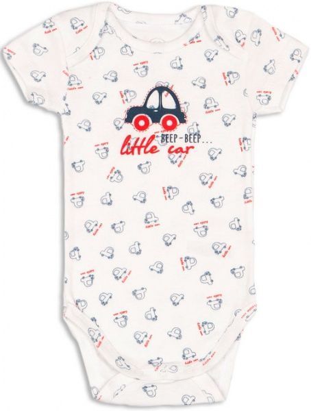 Комбинезон Фламинго Машинки р.80-48 белый с серым 382-1009 