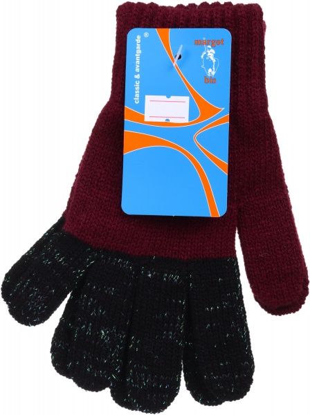 Варежки ДАЙС Lenor р.16 бордовый с черным 13830200 