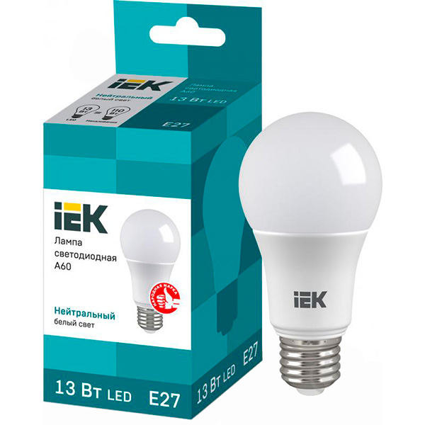Лампа світлодіодна IEK ECO 13 Вт A60 матова E27 220 В 4000 К 