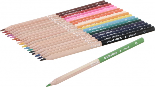 Набір кольорових олівців Nature 18 шт зелений