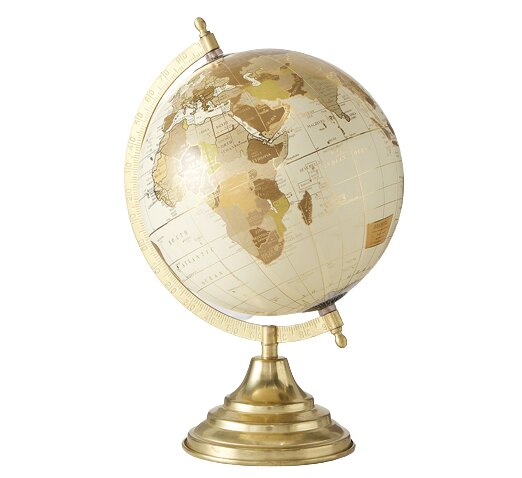 Глобус декоративний золотий/сірий h31 см (2005378) Гранд Презент