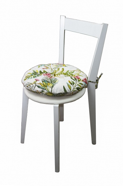 Подушка на стілець Villa Квіти 40 см бежевий із малюнком Прованс