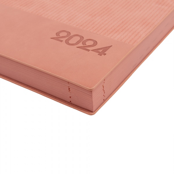 Щоденник датований рожевий 368 стор. Leo Planner Velvet A5 2024