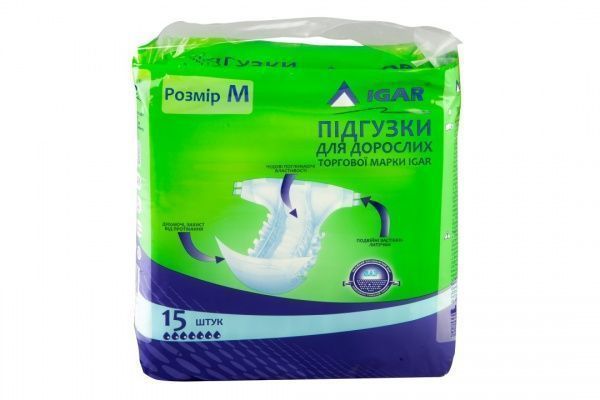 Подгузники для взрослых IGAR размер М 15 шт.