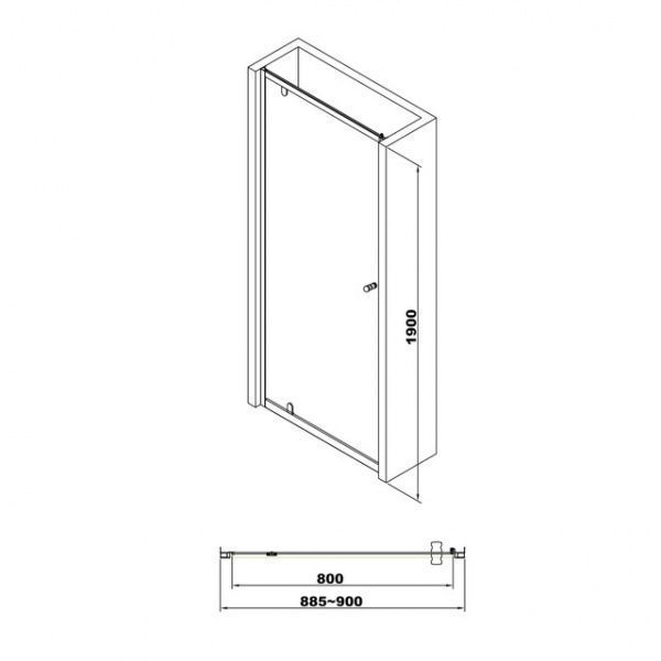Душевые двери Imprese распашные 80х190 8019080