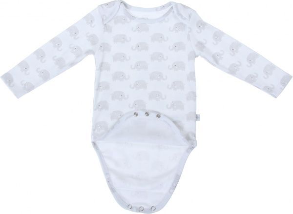 Комбинезон детский ясельный Слоны р.74 бело-серый 494-222-17 