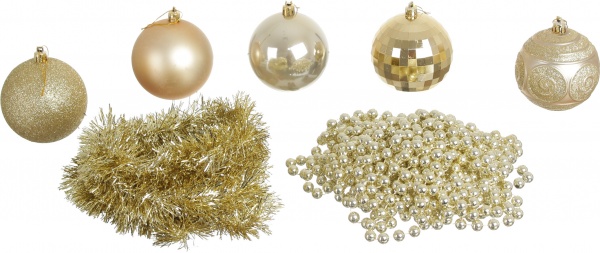 Набір ялинкових куль і декорацій в асортименті d 80 мм 27 шт./уп.