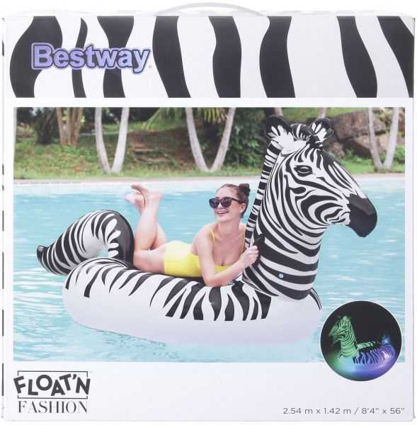 Матрас надувной Bestway 254х142 см Зебра бело-черный