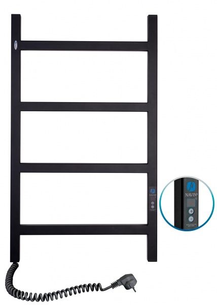 Рушникосушарка електрична NAVIN Nordic 500х800 Digital ліва (чорний муар) (12-241152-5080)