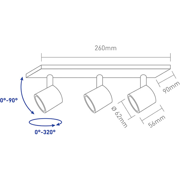 Светильник светодиодный Global GSL-02S 4100K 3x12 Вт черный 