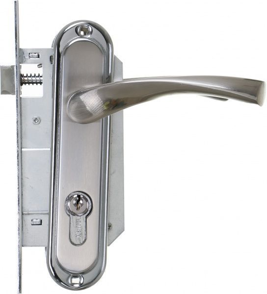 Замок врезной с ручками Bruno PZ 62 мм матовый никель