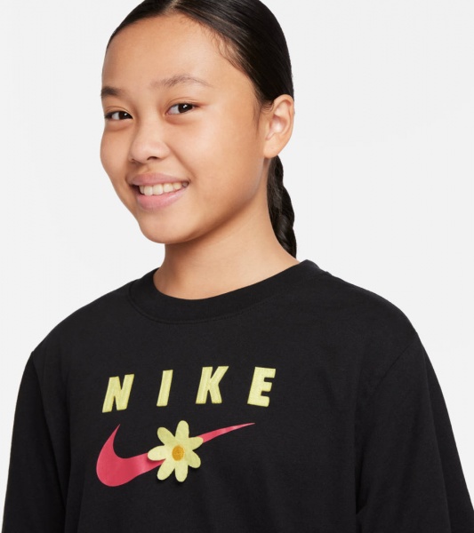 Футболка Nike G NSW TEE ENERGY BOXY FRILLY DO1351-010 р.L черный