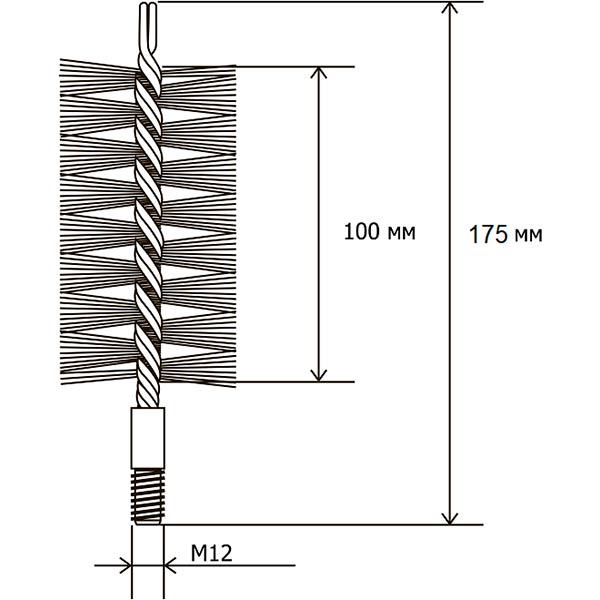 Щетка Savent металлическая для чистки теплообменника 50 мм 