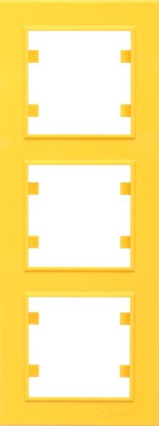 Рамка трехместная Makel Karea вертикальная желтый