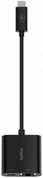 Belkin USB Type-C – RJ-45 чорний (INC001BTBK) USB-C - Ethernet 60W PD, black 