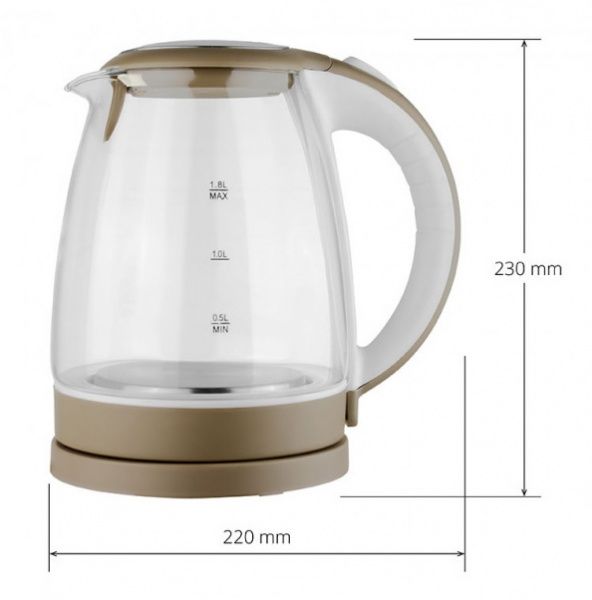 Електрочайник Aurora AU3500 скляний 