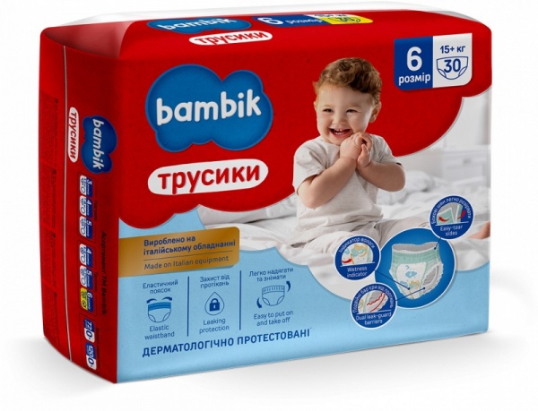 Підгузки-трусики Bambik 6 15+ кг 30 шт.