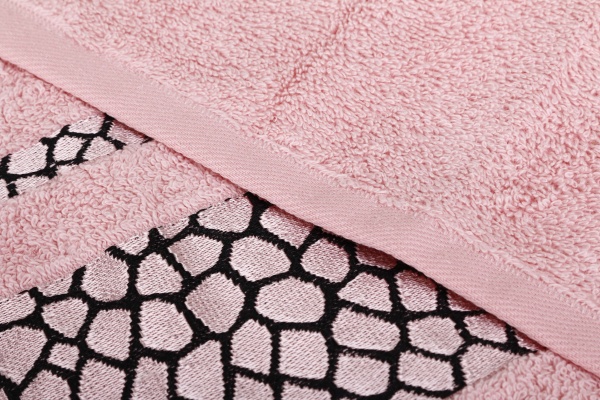 Набір рушників Rhomb 50х90+70х140 450г/м2 рожевий Begenal 