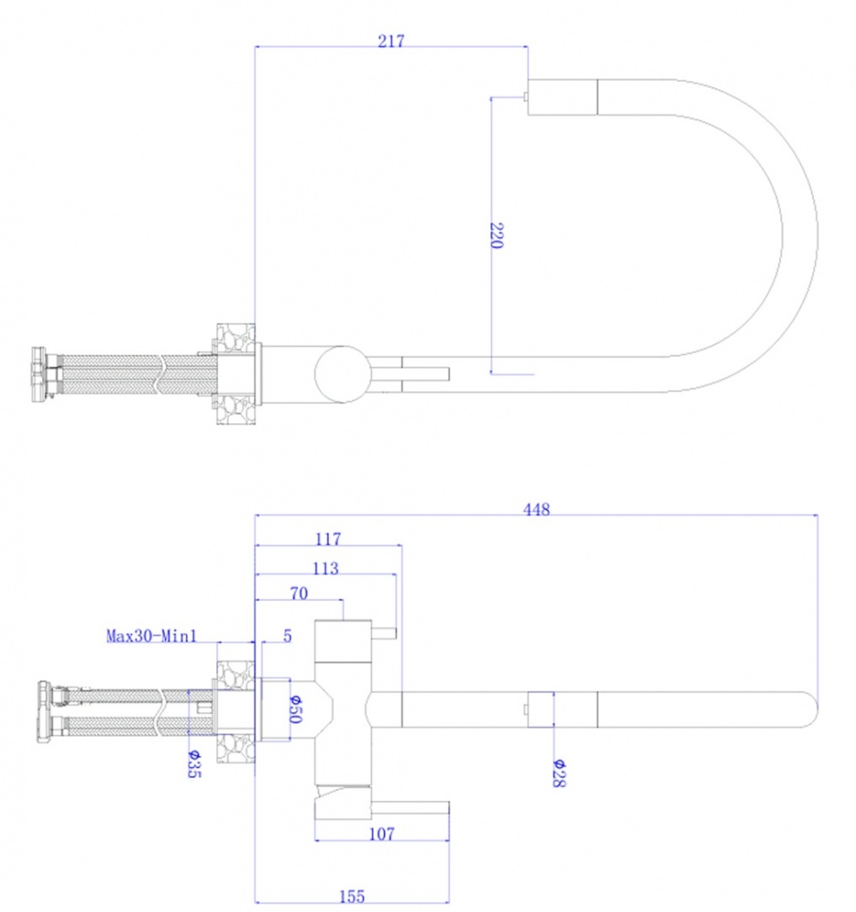 Смеситель для кухни Modi с подключением к фильтру BW6048 хром