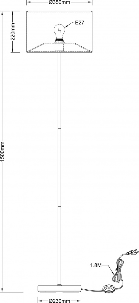 Торшер Sensio Glendale 40 Вт E27 никель/белый ALB-F00902-E